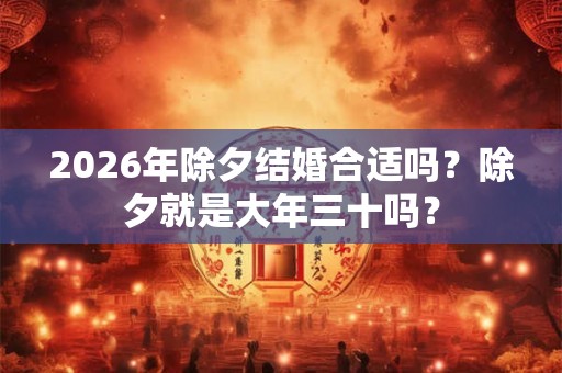 2026年除夕结婚合适吗？除夕就是大年三十吗？