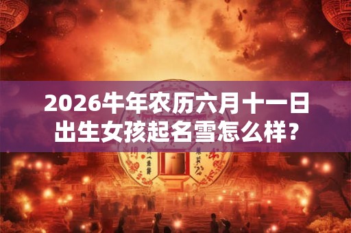 2026牛年农历六月十一日出生女孩起名雪怎么样？