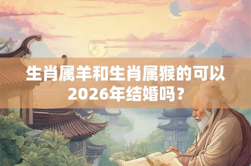 生肖属羊和生肖属猴的可以2026年结婚吗？