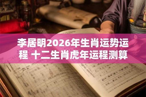 李居明2026年生肖运势运程 十二生肖虎年运程测算