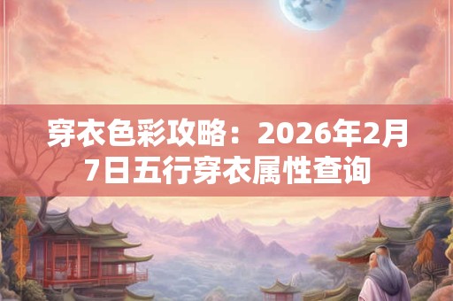 穿衣色彩攻略：2026年2月7日五行穿衣属性查询