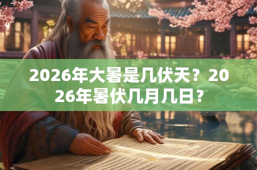 2026年大暑是几伏天？2026年暑伏几月几日？
