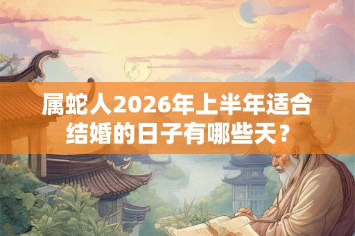 属蛇人2026年上半年适合结婚的日子有哪些天？