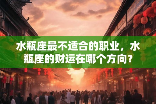 水瓶座最不适合的职业，水瓶座的财运在哪个方向？