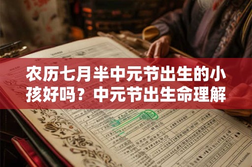 农历七月半中元节出生的小孩好吗？中元节出生命理解析
