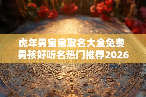 虎年男宝宝取名大全免费 男孩好听名热门推荐2026