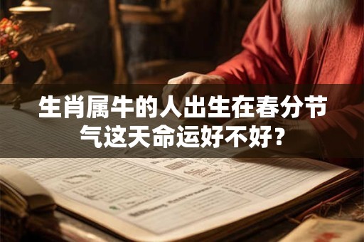 生肖属牛的人出生在春分节气这天命运好不好？