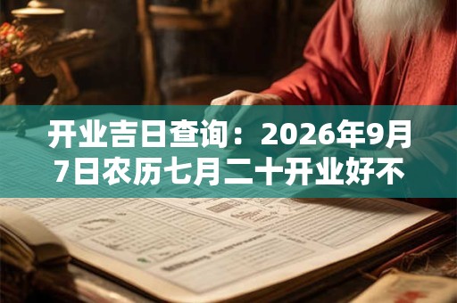 开业吉日查询：2026年9月7日农历七月二十开业好不好
