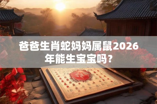 爸爸生肖蛇妈妈属鼠2026年能生宝宝吗？
