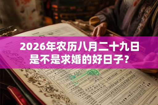 2026年农历八月二十九日是不是求婚的好日子？