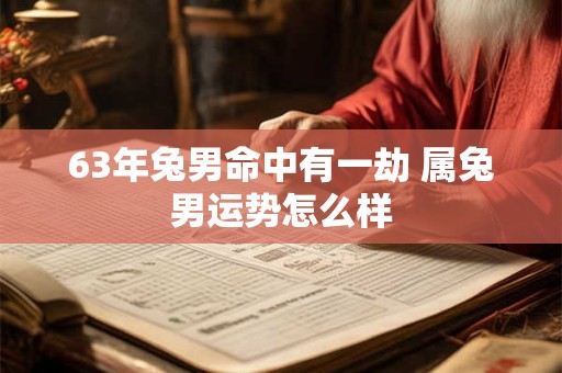 63年兔男命中有一劫 属兔男运势怎么样