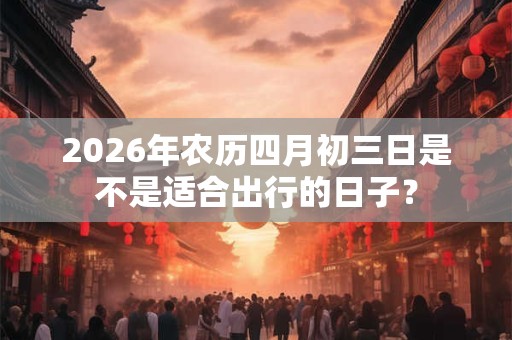 2026年农历四月初三日是不是适合出行的日子？