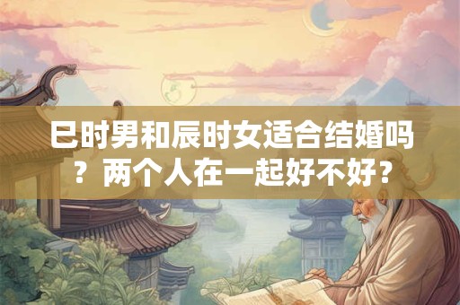 巳时男和辰时女适合结婚吗？两个人在一起好不好？