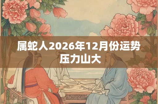 属蛇人2026年12月份运势 压力山大