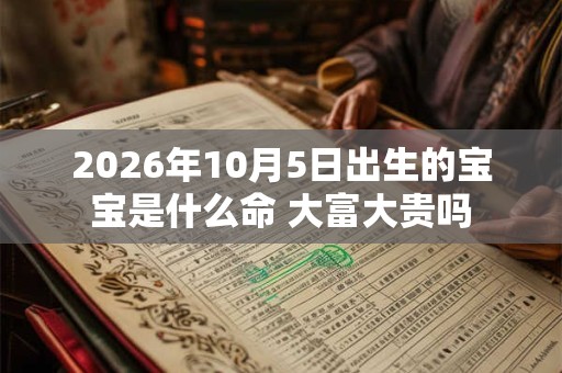 2026年10月5日出生的宝宝是什么命 大富大贵吗