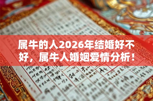 属牛的人2026年结婚好不好,属牛人婚姻爱情分析! 属牛的人2026年结婚好不好,属牛人婚姻爱情分析!