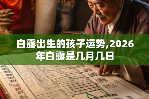 白露出生的孩子运势,2026年白露是几月几日