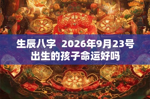 生辰八字  2026年9月23号出生的孩子命运好吗
