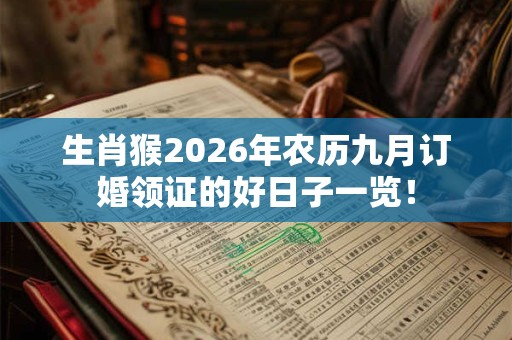 生肖猴2026年农历九月订婚领证的好日子一览！