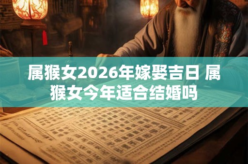 属猴女2026年嫁娶吉日 属猴女今年适合结婚吗
