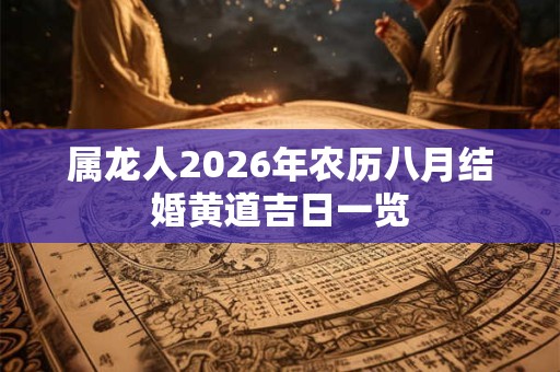属龙人2026年农历八月结婚黄道吉日一览