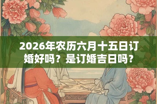 2026年农历六月十五日订婚好吗？是订婚吉日吗？