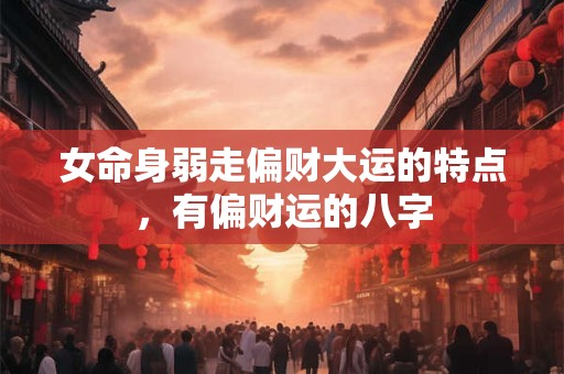 女命身弱走偏财大运的特点,有偏财运的八字 女命身弱走偏财大运的特点,有偏财运的八字