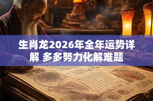 生肖龙2026年全年运势详解 多多努力化解难题