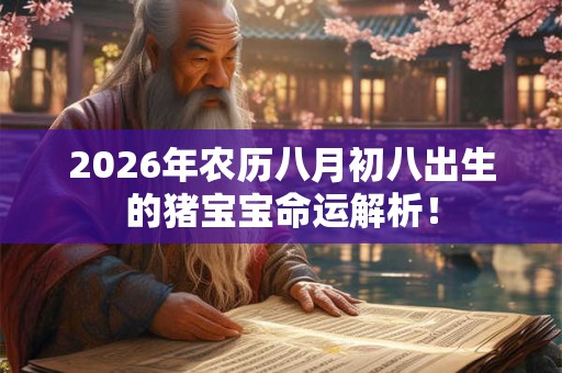 2026年农历八月初八出生的猪宝宝命运解析！