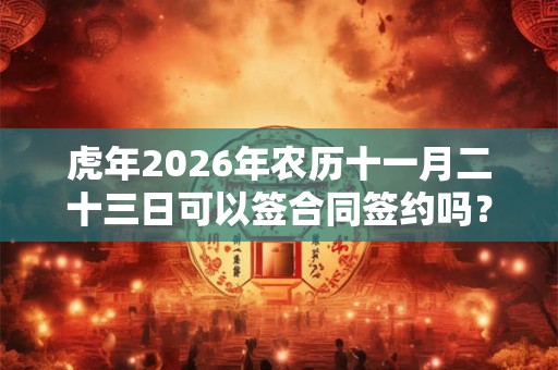 虎年2026年农历十一月二十三日可以签合同签约吗？