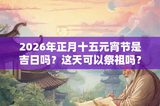 2026年正月十五元宵节是吉日吗？这天可以祭祖吗？
