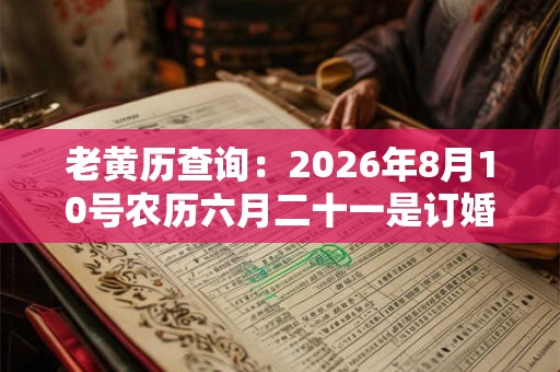 老黄历查询：2026年8月10号农历六月二十一是订婚吉日吗