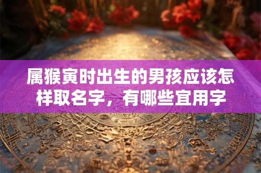 属猴寅时出生的男孩应该怎样取名字，有哪些宜用字