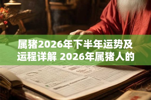 属猪2026年下半年运势及运程详解 2026年属猪人的全年每月运势