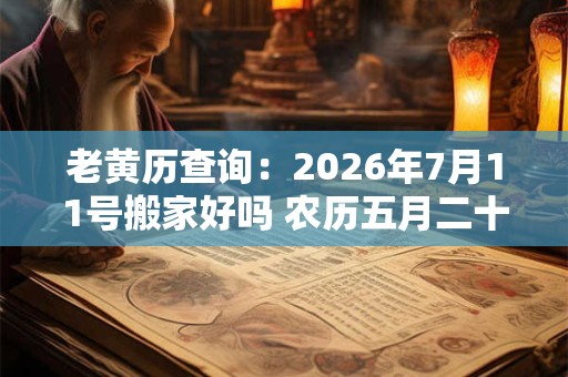 老黄历查询：2026年7月11号搬家好吗 农历五月二十一日子好吗