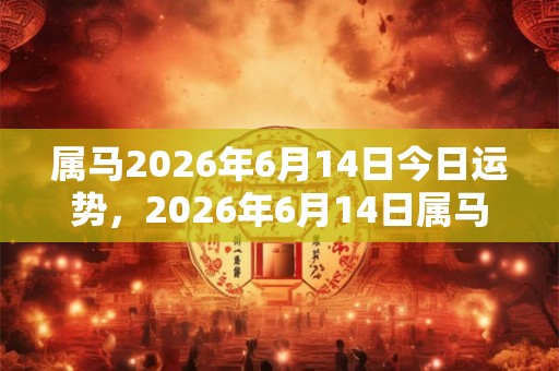 属马2026年6月14日今日运势，2026年6月14日属马人运势好吗？