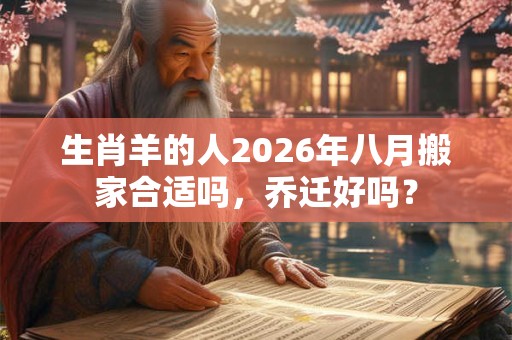生肖羊的人2026年八月搬家合适吗，乔迁好吗？
