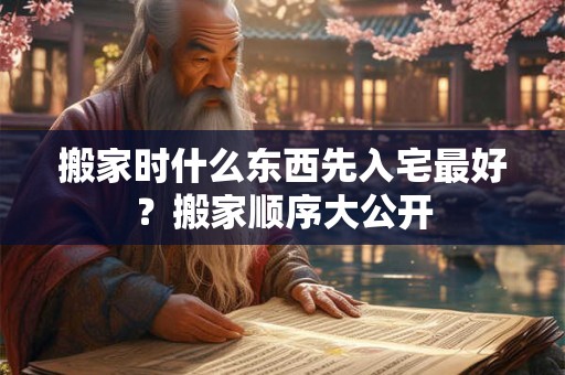 搬家时什么东西先入宅最好？搬家顺序大公开