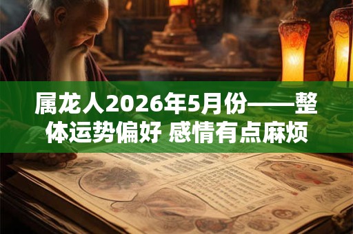 属龙人2026年5月份——整体运势偏好 感情有点麻烦