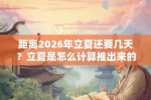距离2026年立夏还要几天？立夏是怎么计算推出来的？