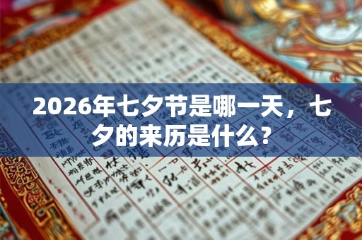 2026年七夕节是哪一天，七夕的来历是什么？