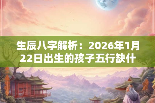 生辰八字解析：2026年1月22日出生的孩子五行缺什么 是什么命