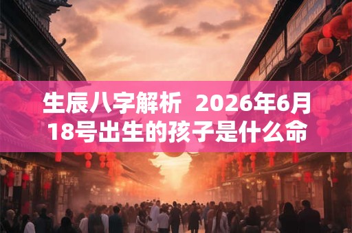 生辰八字解析  2026年6月18号出生的孩子是什么命