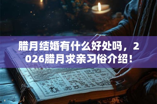 腊月结婚有什么好处吗，2026腊月求亲习俗介绍！