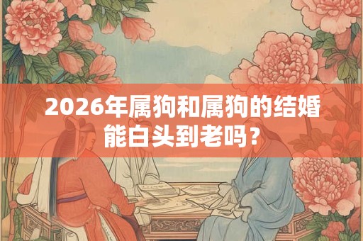 2026年属狗和属狗的结婚能白头到老吗？