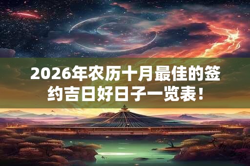 2026年农历十月最佳的签约吉日好日子一览表！