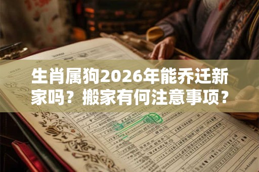 生肖属狗2026年能乔迁新家吗？搬家有何注意事项？