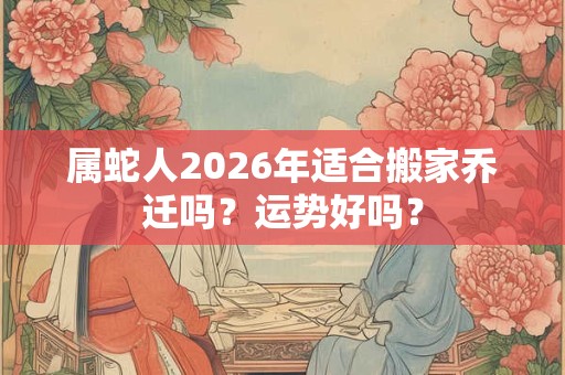 属蛇人2026年适合搬家乔迁吗？运势好吗？