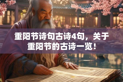 重阳节诗句古诗4句，关于重阳节的古诗一览！