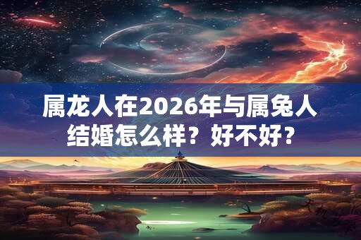 属龙人在2026年与属兔人结婚怎么样？好不好？